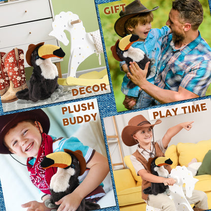 SUPER SOFT PLUSH - TOUCAN With COWBOY Dress Up