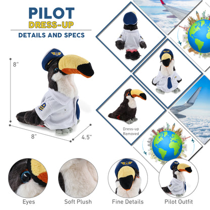 SUPER SOFT PLUSH - TOUCAN PILOT DRESS UP