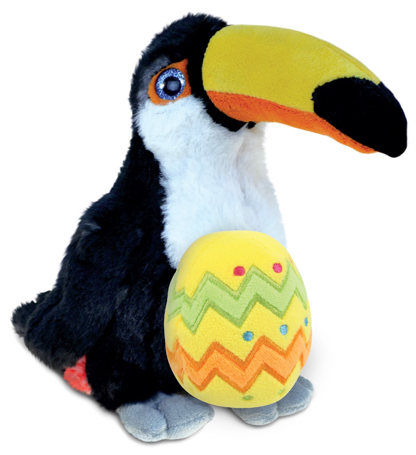 DolliBu Super Soft Cute Toucan Bird with Yellow Easter Egg Plush - 9.5 Inches