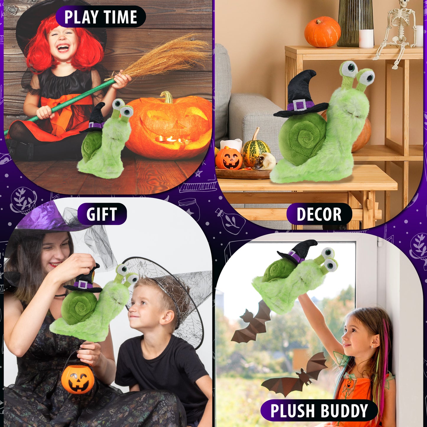SUPER SOFT PLUSH - GREEN SNAIL WITCH DRESS UP