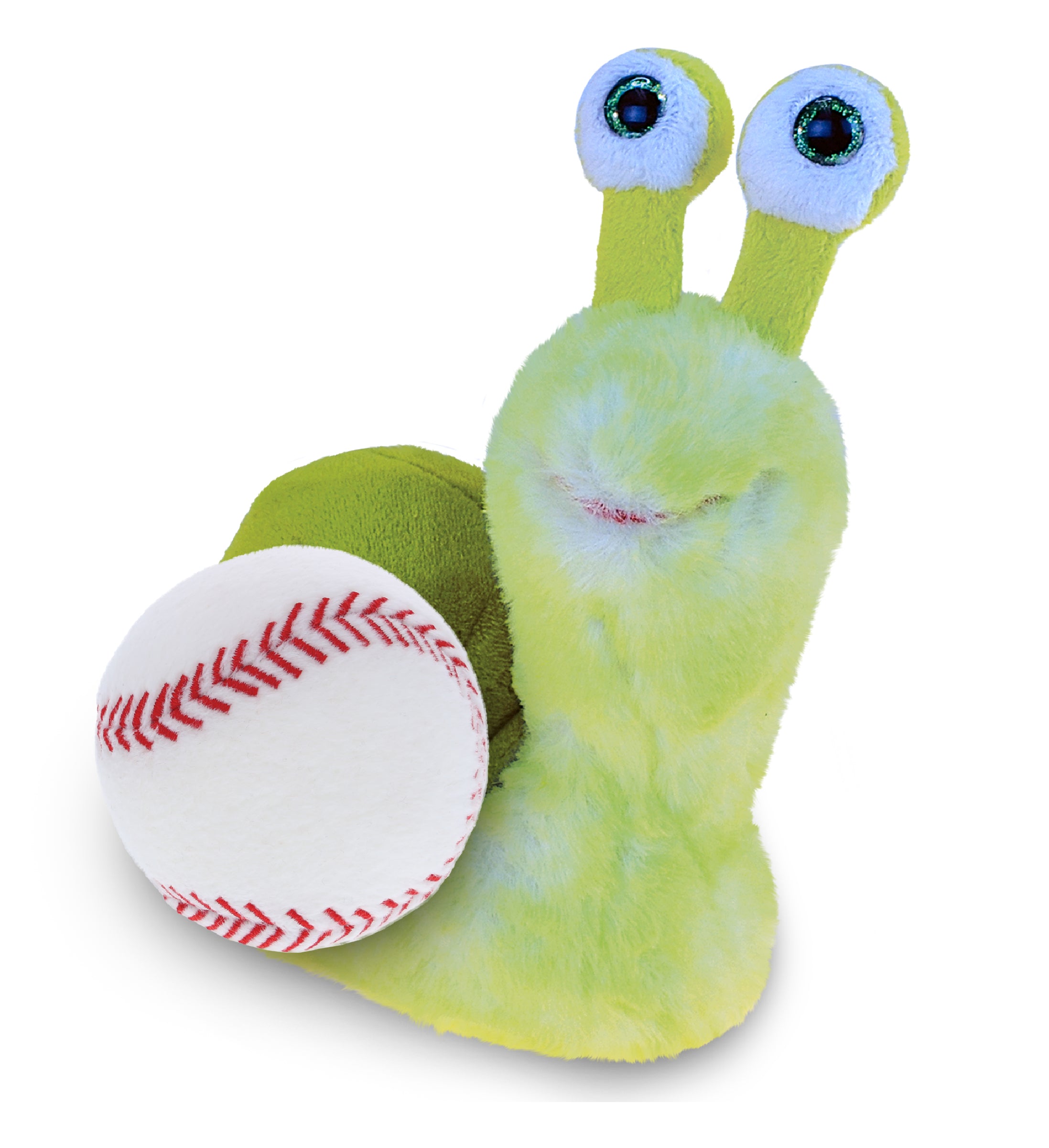 PLUSH BASEBALL - SUPER SOFT PLUSH - GREEN SNAIL