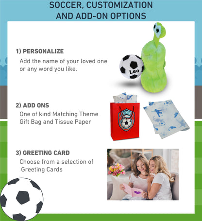 SUPER SOFT PLUSH - GREEN SNAIL WITH SOCCER PLUSH