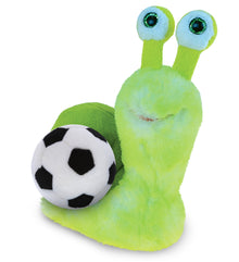 SUPER SOFT PLUSH - GREEN SNAIL WITH SOCCER PLUSH