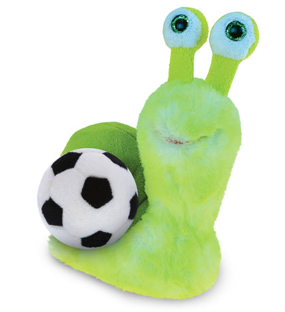 SUPER SOFT PLUSH - GREEN SNAIL WITH SOCCER PLUSH
