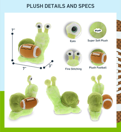 SUPER SOFT PLUSH - GREEN SNAIL WITH FOOTBALL PLUSH