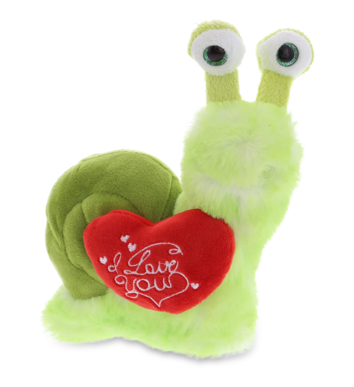 PLUSH I LOVE YOU RED HEART - SUPER SOFT PLUSH - GREEN SNAIL