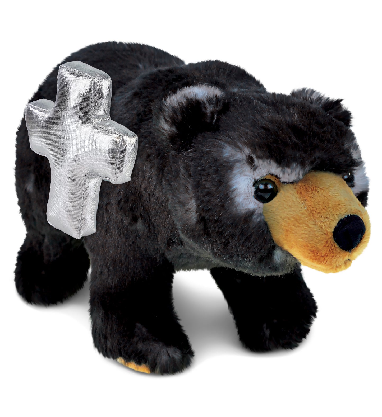 PLUSH CROSS - SUPER SOFT PLUSH - STANDING WILD BLACK BEAR