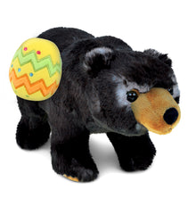 DolliBu Super Soft Wild Black Bear with Yellow Easter Egg Plush - 11 Inches