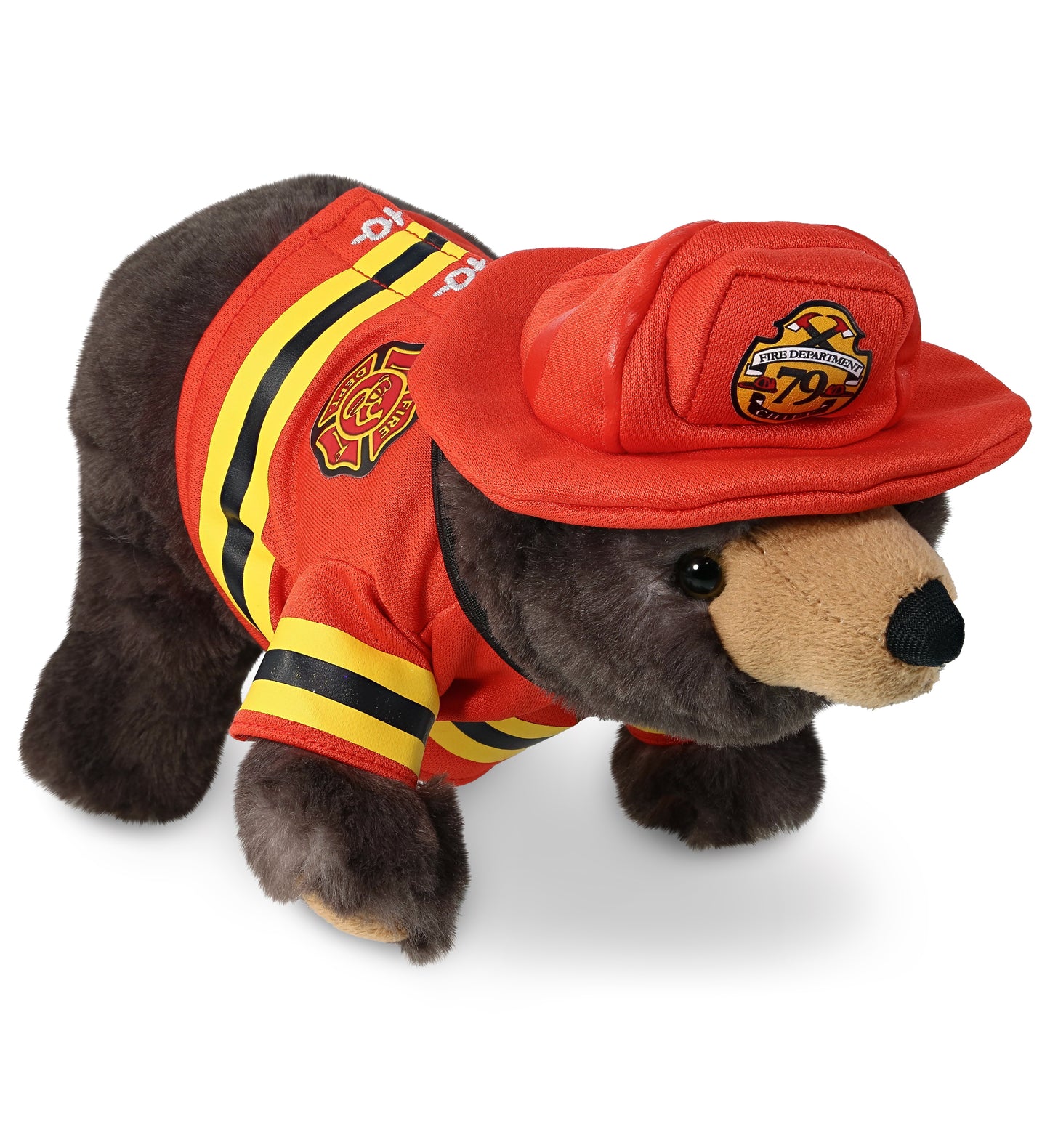 PLUSH FIREMAN - SUPER SOFT PLUSH - STANDING WILD BLACK BEAR