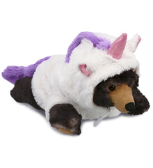 PLUSH UNICORN - SUPER SOFT PLUSH - LYING WILD BLACK BEAR