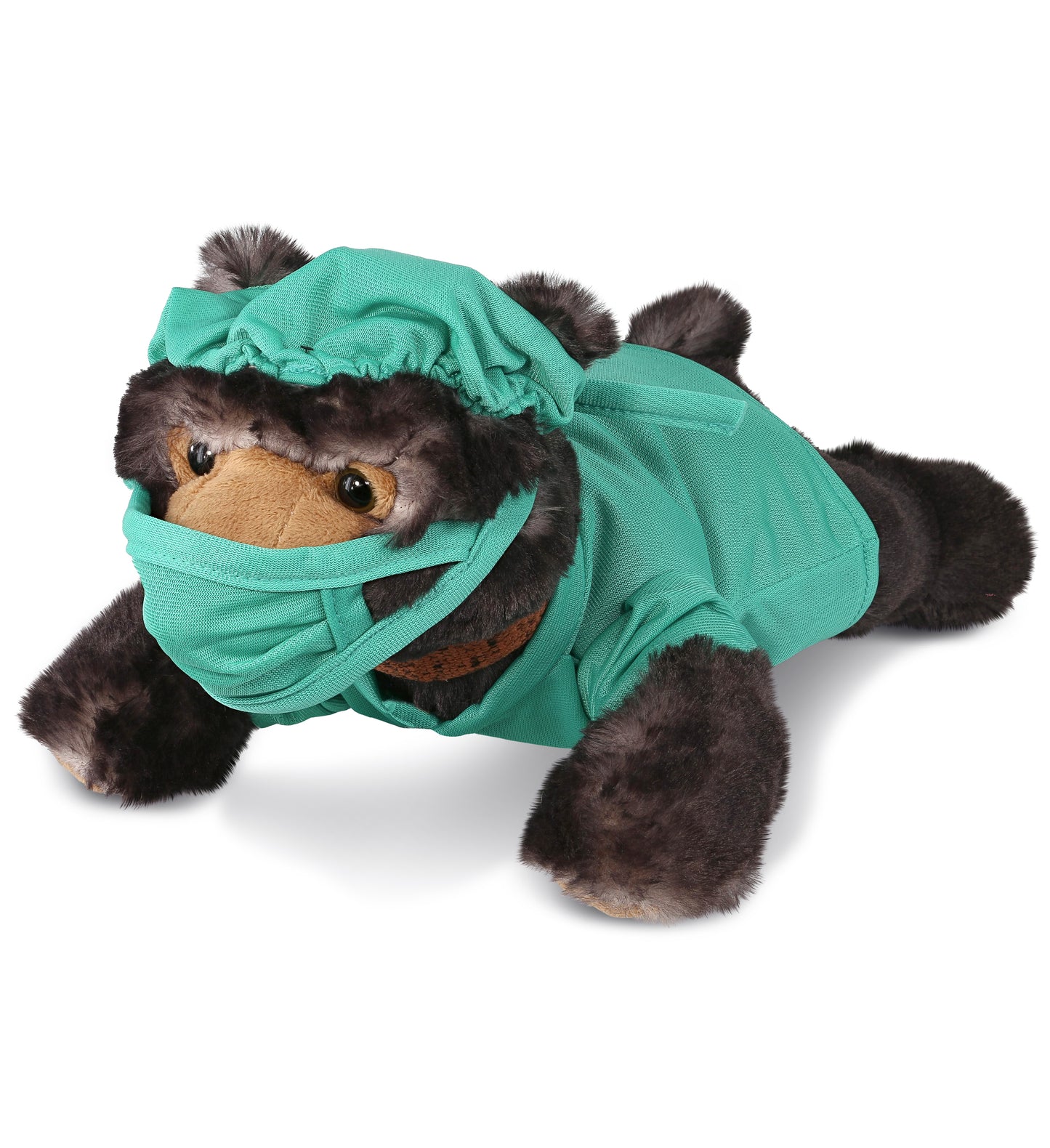 PLUSH DOCTOR - SUPER SOFT PLUSH - LYING WILD BLACK BEAR