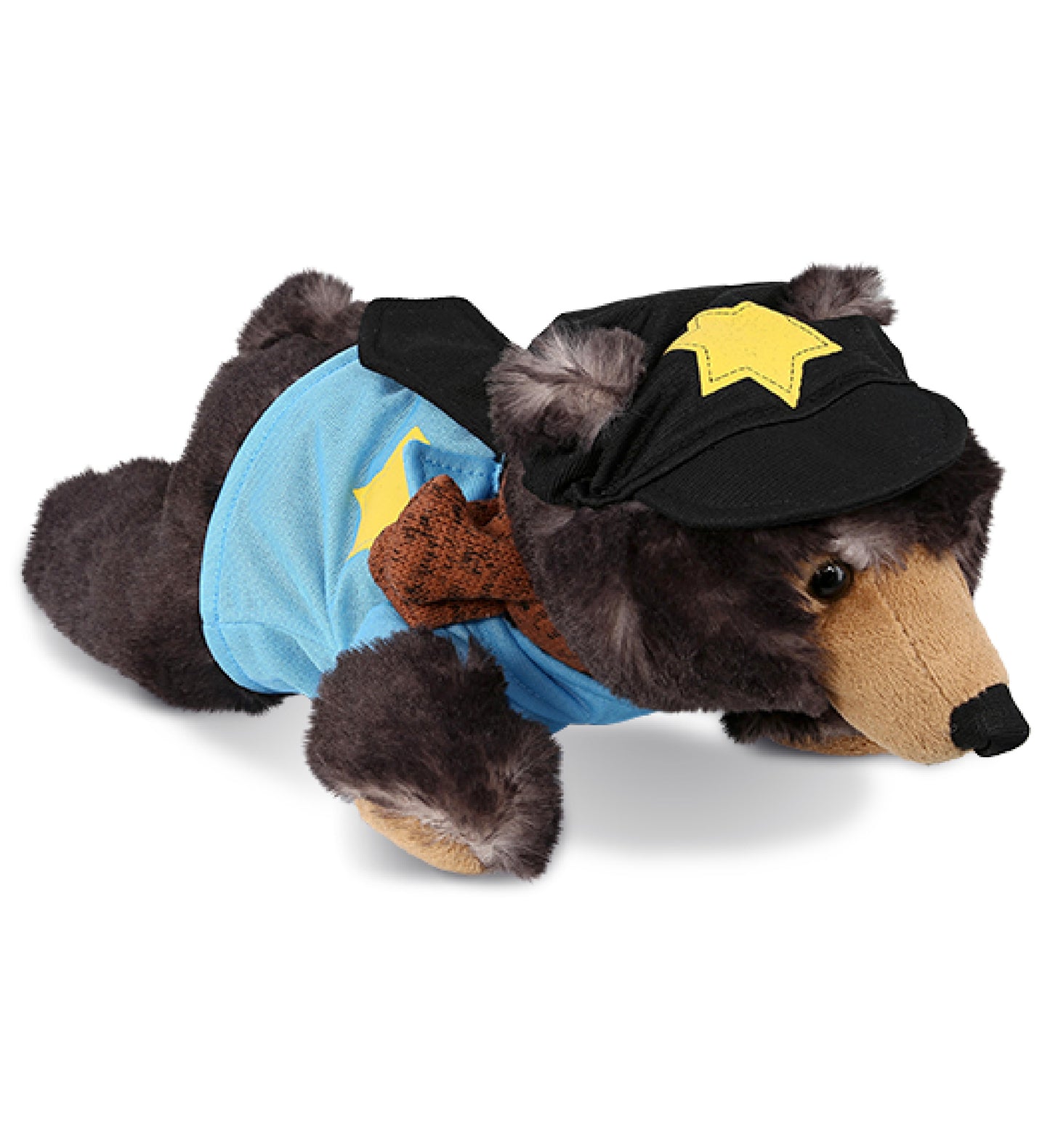 PLUSH POLICE - SUPER SOFT PLUSH - LYING WILD BLACK BEAR