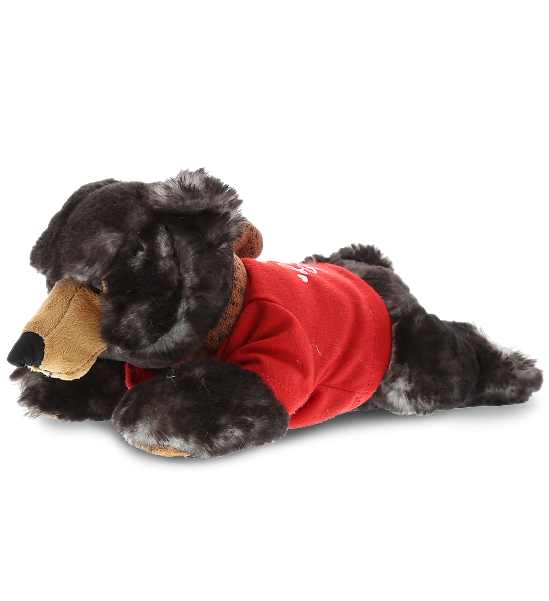 PLUSH I LOVE YOU RED SHIRT- SUPER SOFT PLUSH - LYING WILD BLACK BEAR