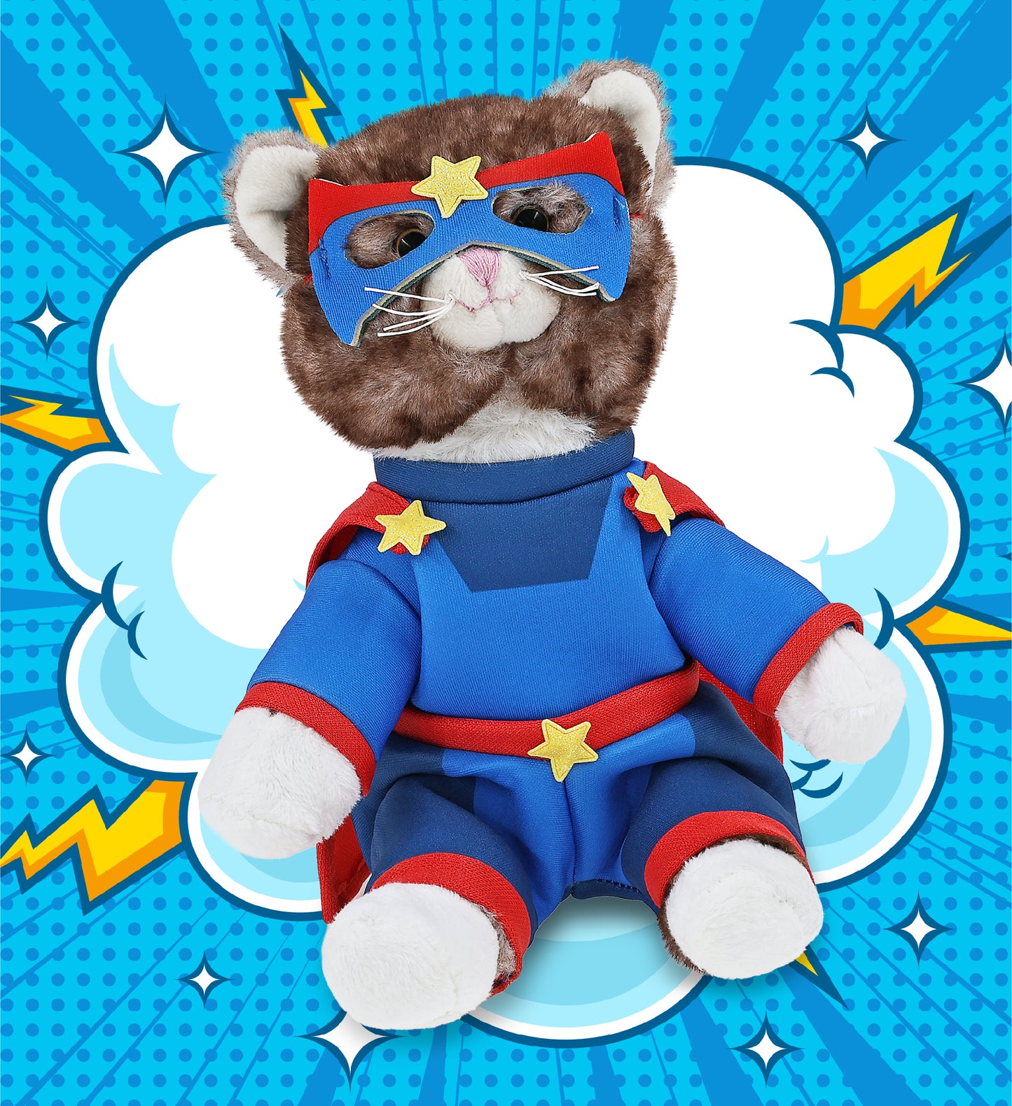 SUPER SOFT PLUSH - BROWN CAT SUPER HERO