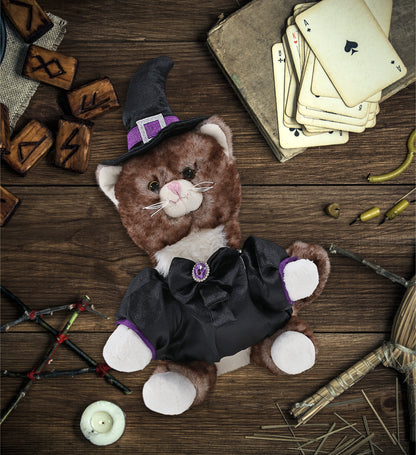 SUPER SOFT PLUSH - BROWN CAT WITCH