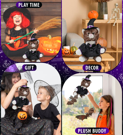 SUPER SOFT PLUSH - BROWN CAT WITCH