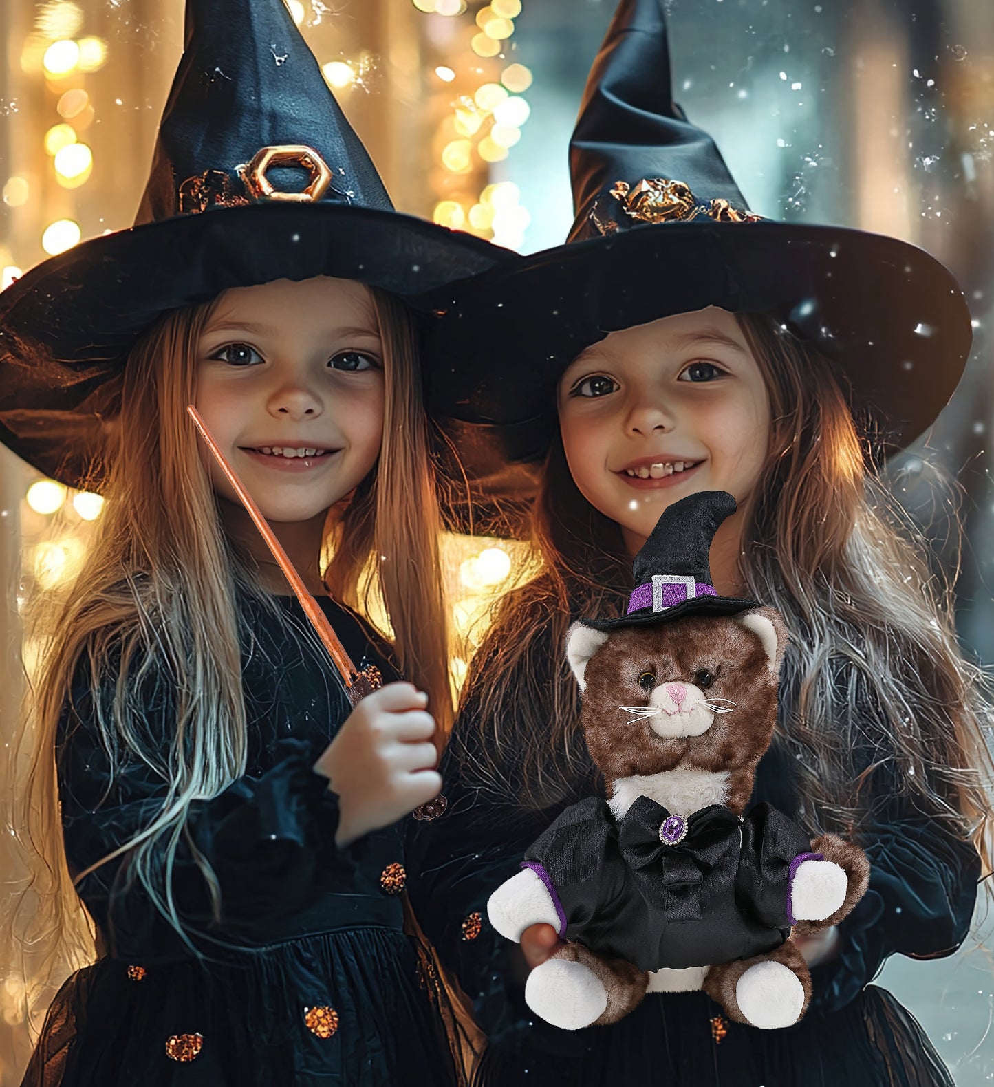 SUPER SOFT PLUSH - BROWN CAT WITCH