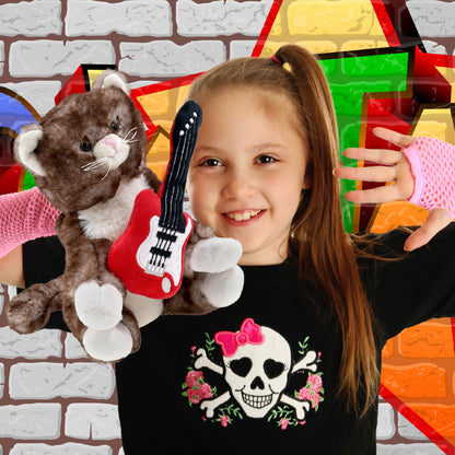 SUPER SOFT PLUSH - BROWN CAT WITH GUITAR ADD ON