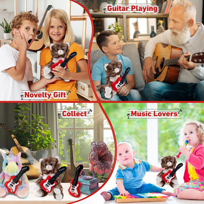 SUPER SOFT PLUSH - BROWN CAT WITH GUITAR ADD ON