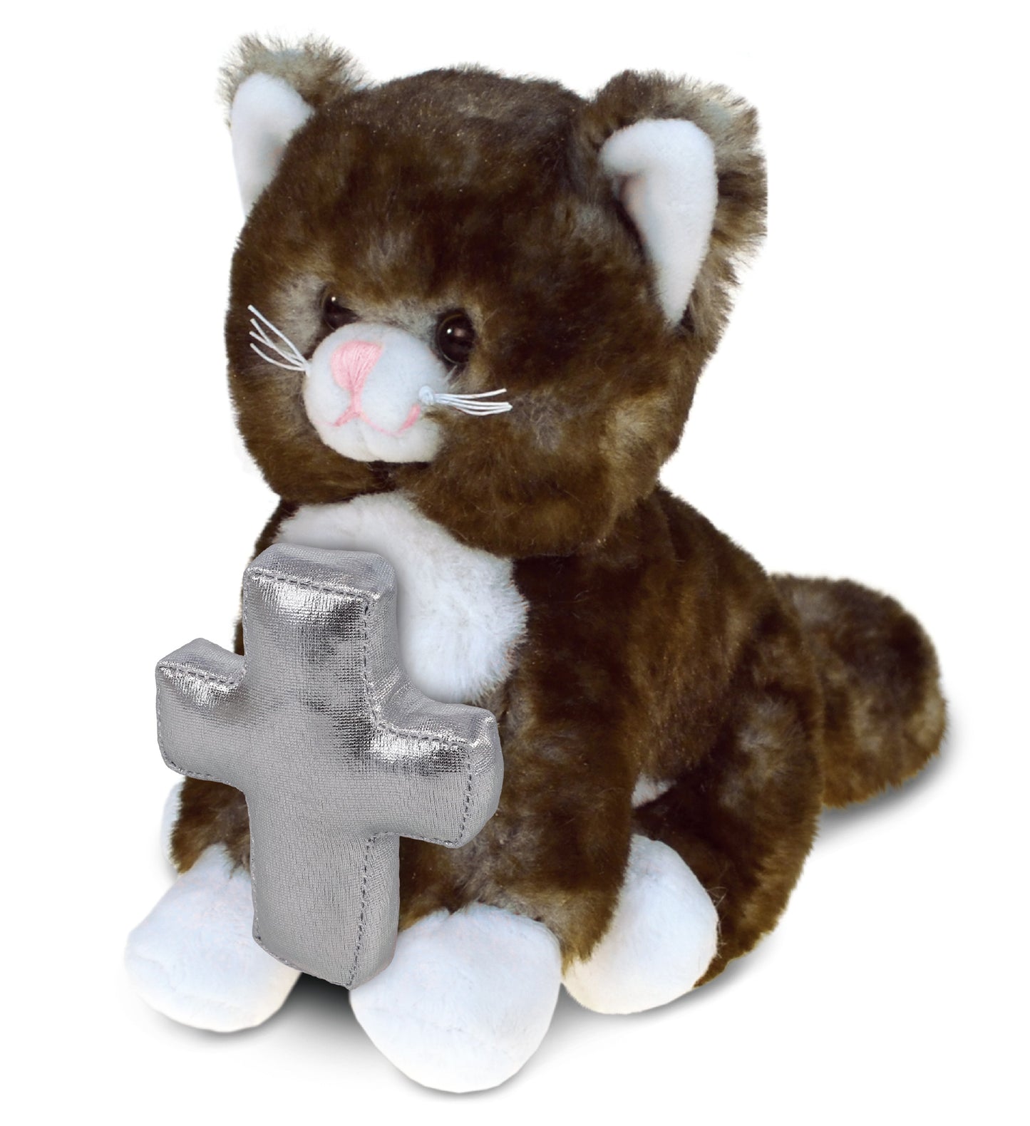 PLUSH CROSS - SUPER SOFT PLUSH - BROWN CAT