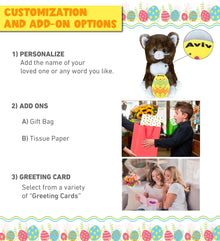 DolliBu Super Soft Cute Brown Cat with Yellow Easter Egg Plush - 7 Inches