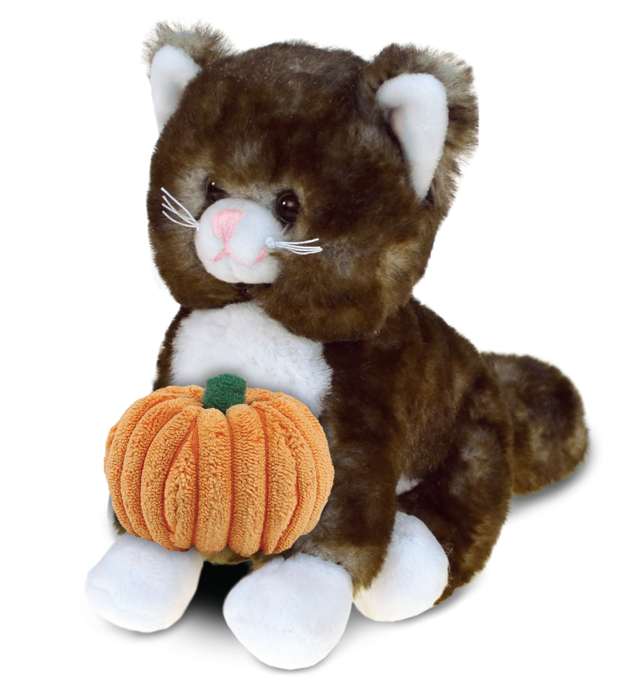 PLUSH PUMPKIN - SUPER SOFT PLUSH - BROWN CAT
