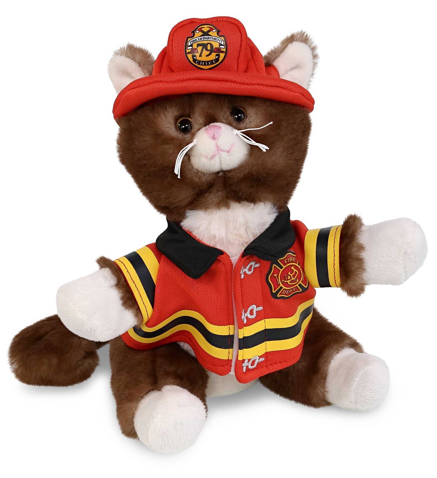 PLUSH FIREMAN - SUPER SOFT PLUSH - BROWN CAT