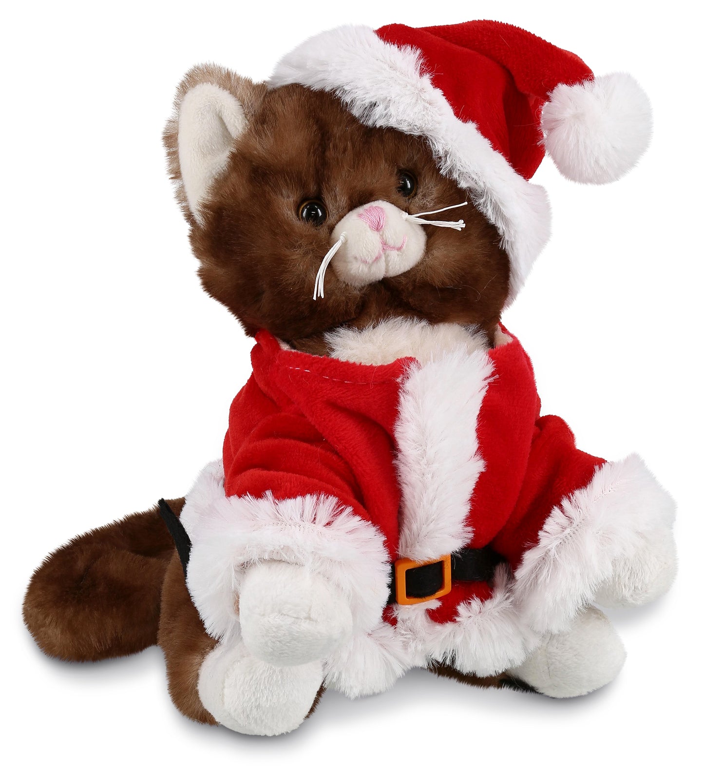 PLUSH SANTA - SUPER SOFT PLUSH - BROWN CAT
