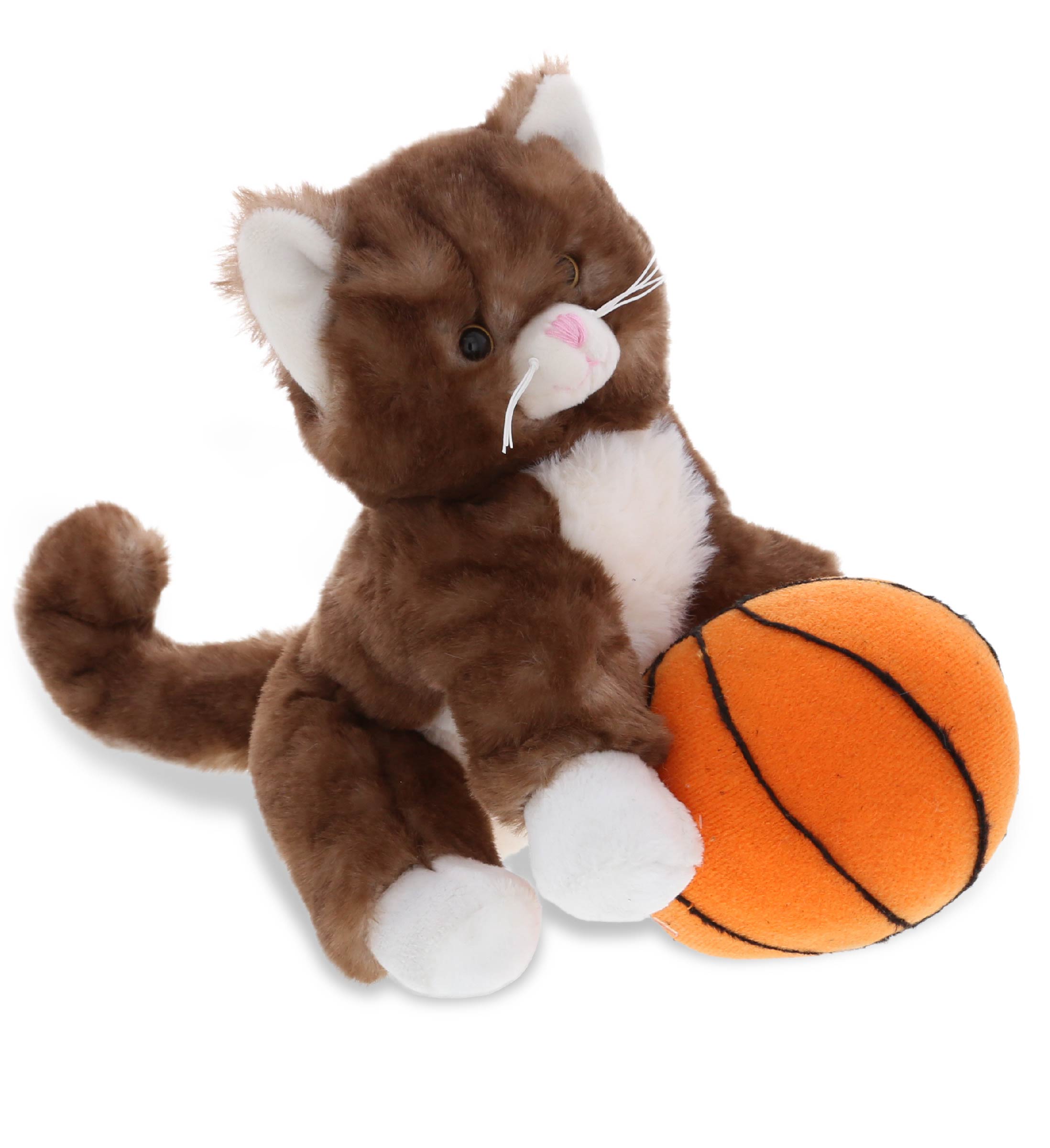 PLUSH BASKETBALL - SUPER SOFT PLUSH - BROWN CAT