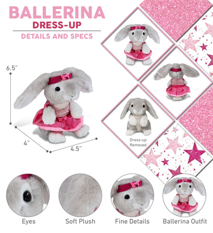 SUPER SOFT PLUSH - GREY RABBIT Ballerina