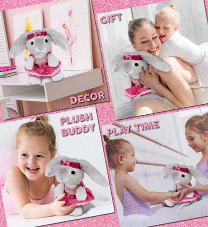 SUPER SOFT PLUSH - GREY RABBIT Ballerina