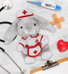 SUPER SOFT PLUSH - GREY RABBIT NURSE DRESS UP