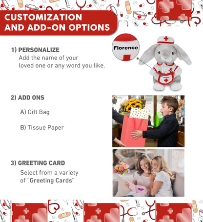 SUPER SOFT PLUSH - GREY RABBIT NURSE DRESS UP