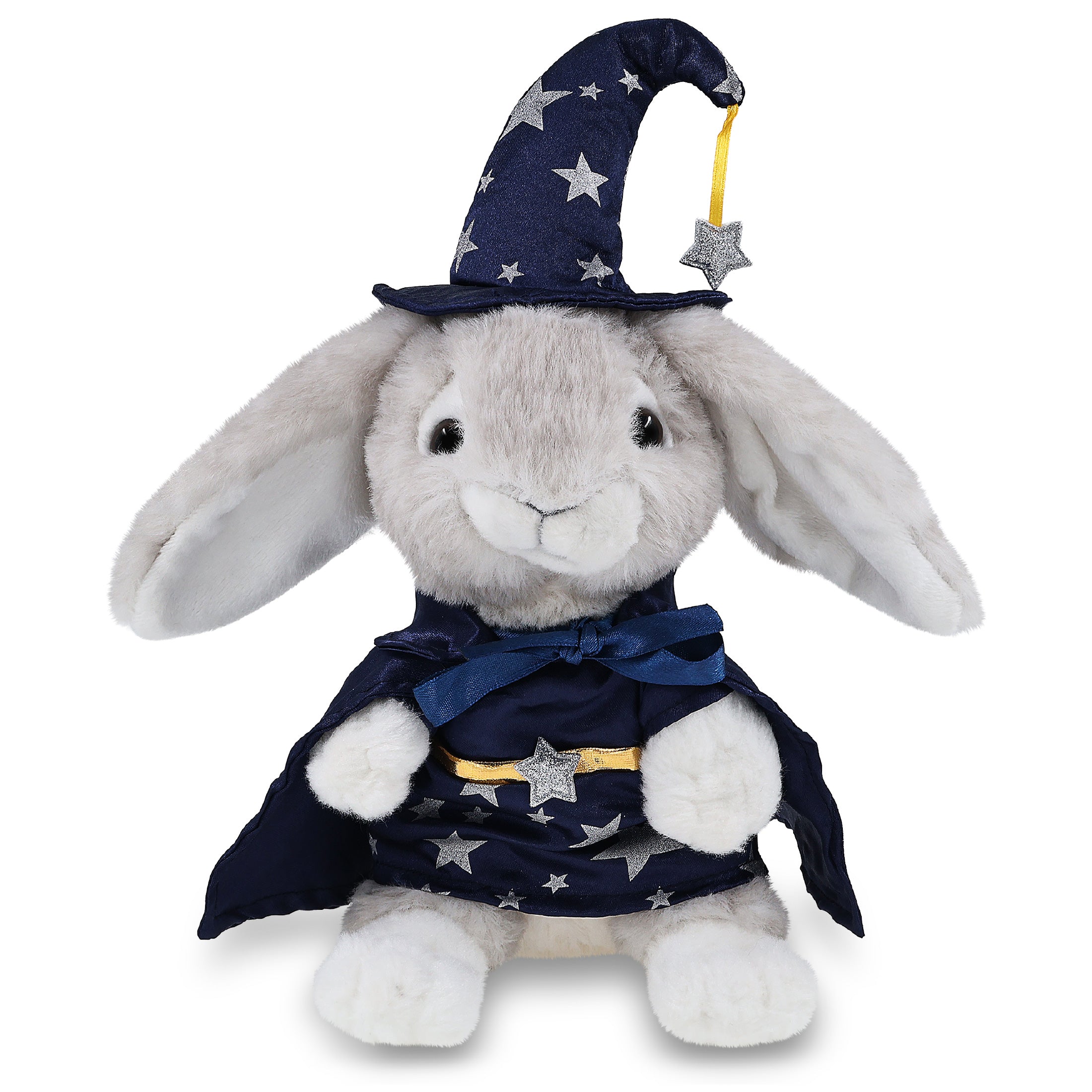 SUPER SOFT PLUSH - GREY RABBIT WITH WIZARD DRESS UP