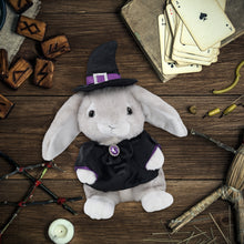 SUPER SOFT PLUSH - GREY RABBIT WITH WITCH DRESS UP