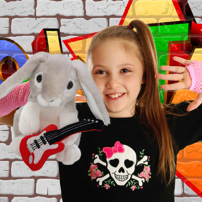 SUPER SOFT PLUSH - GREY RABBIT WITH GUITAR ADD ON