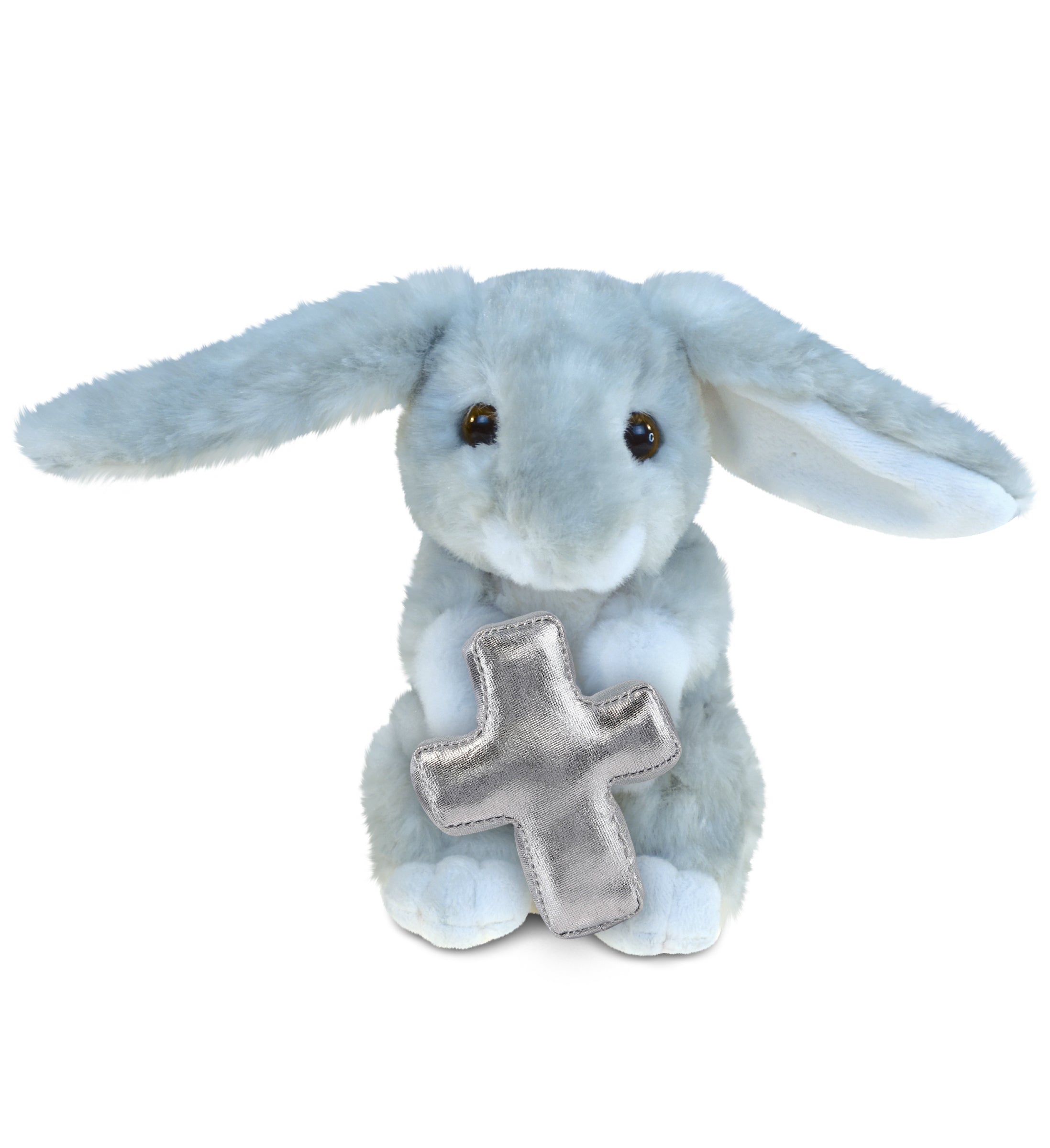 PLUSH CROSS - SUPER SOFT PLUSH - GREY RABBIT