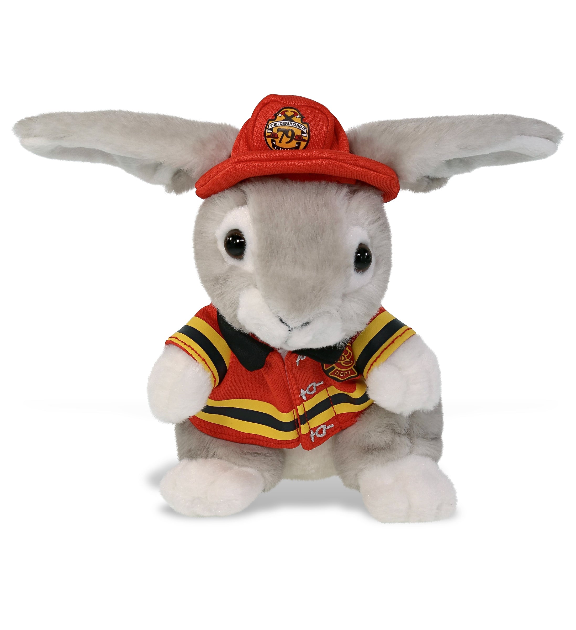 PLUSH FIREMAN - SUPER SOFT PLUSH - GREY RABBIT