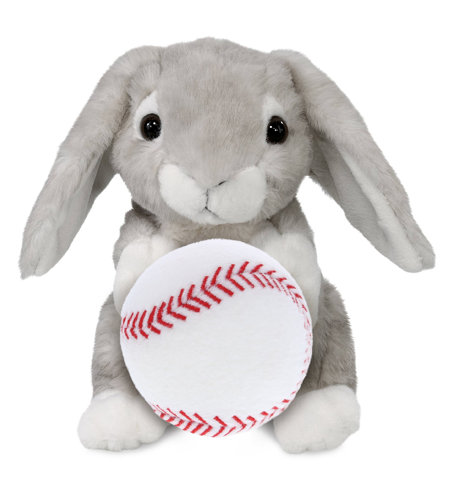 PLUSH BASEBALL - SUPER SOFT PLUSH - GREY RABBIT