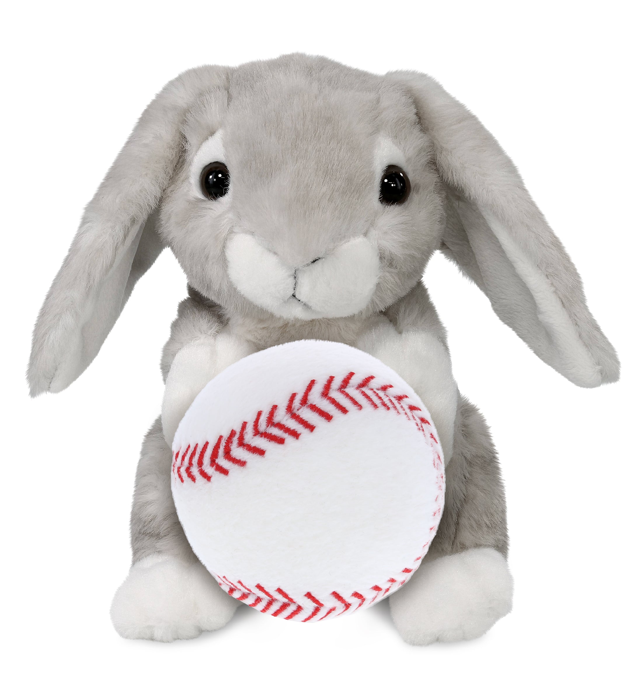 PLUSH BASEBALL - SUPER SOFT PLUSH - GREY RABBIT