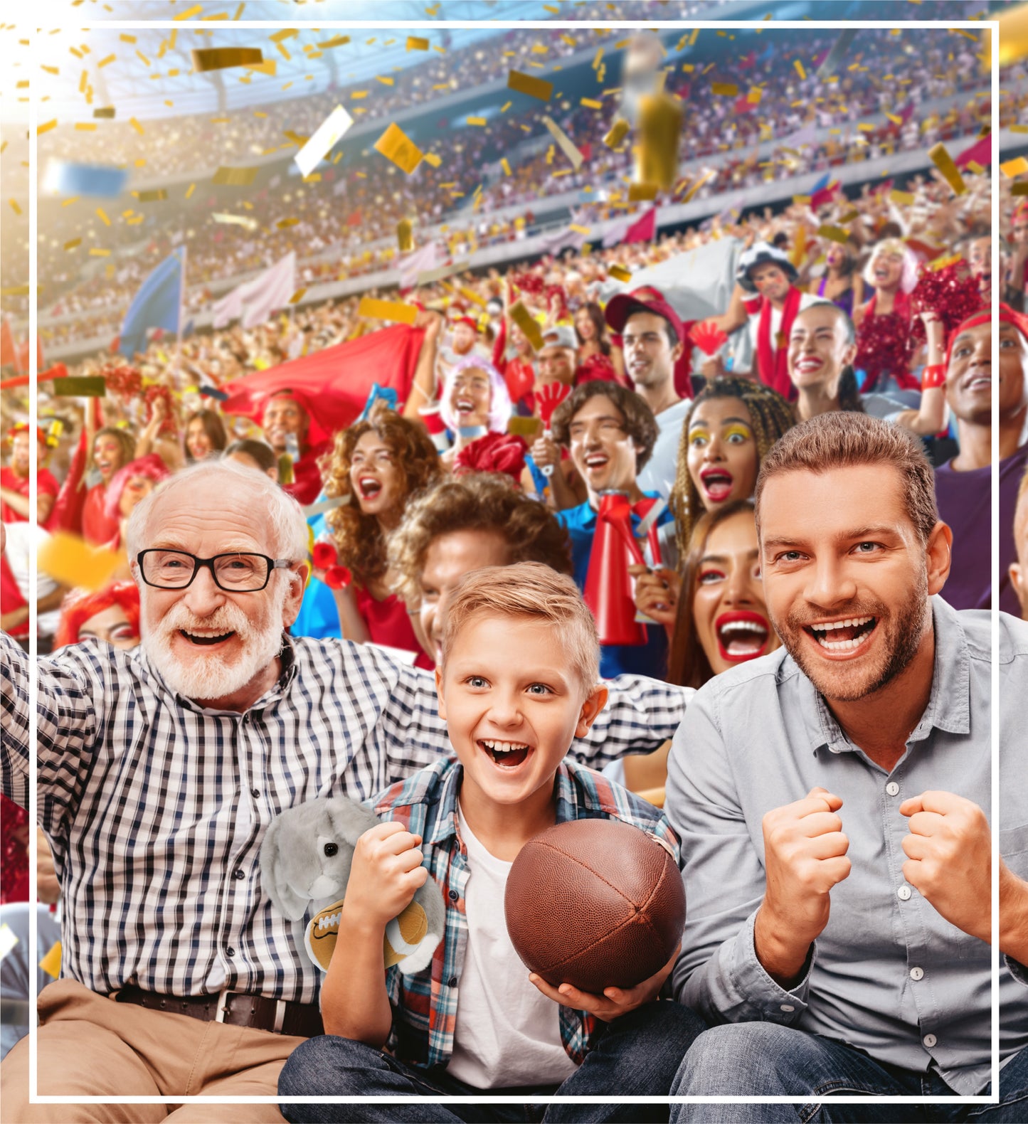 SUPER SOFT PLUSH - GREY RABBIT WITH FOOTBALL PLUSH