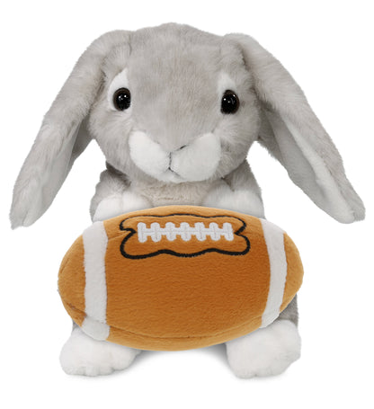 SUPER SOFT PLUSH - GREY RABBIT WITH FOOTBALL PLUSH