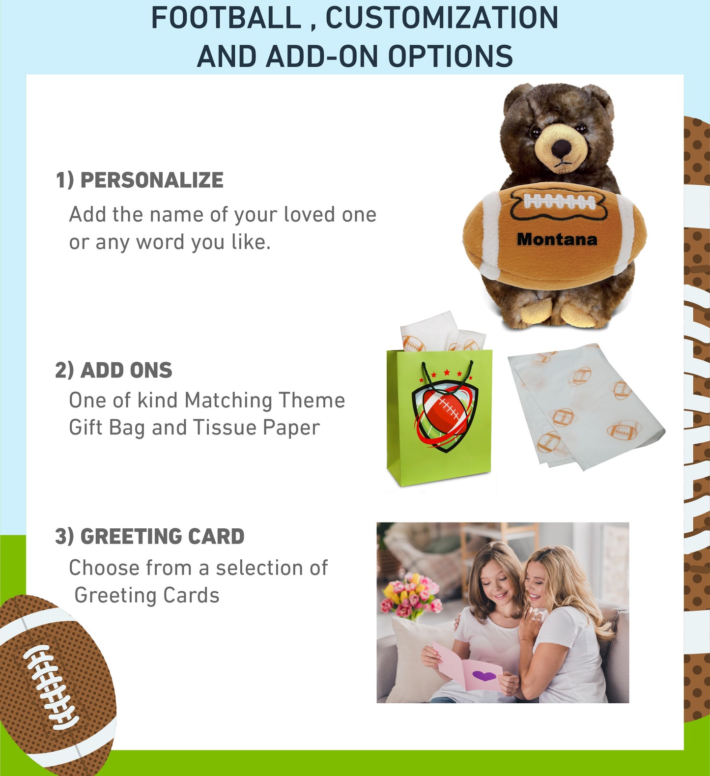 SUPER SOFT PLUSH - CUTE SITTING GRIZZLY WITH FOOTBALL PLUSH