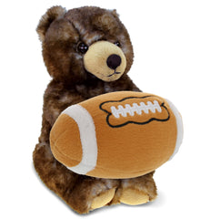 SUPER SOFT PLUSH - CUTE SITTING GRIZZLY WITH FOOTBALL PLUSH