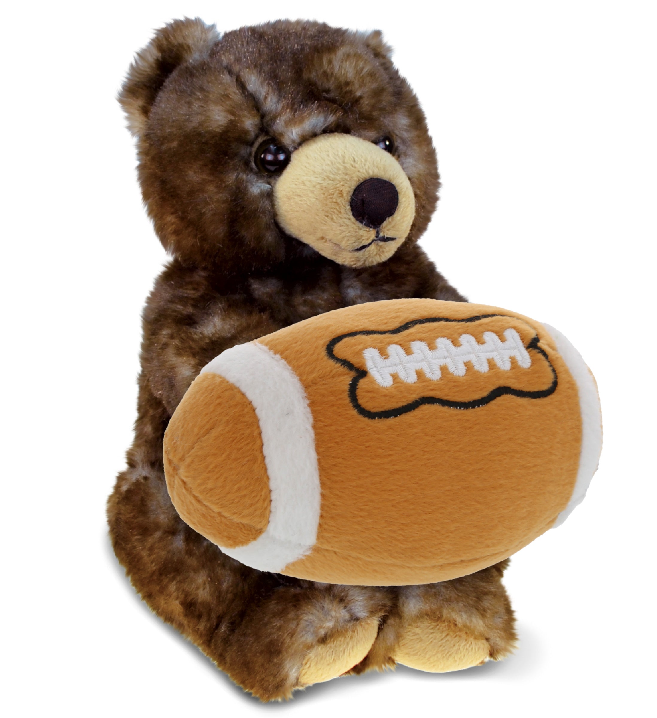 SUPER SOFT PLUSH - CUTE SITTING GRIZZLY WITH FOOTBALL PLUSH