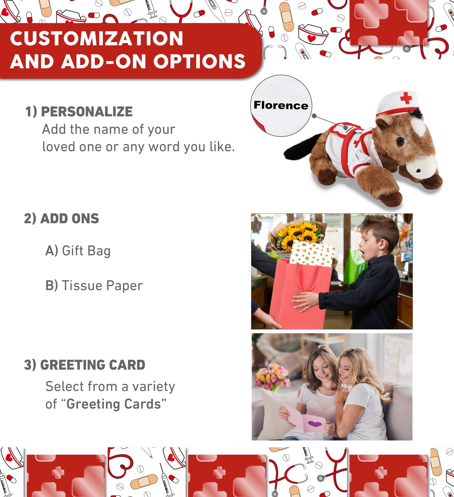 SUPER SOFT PLUSH - LYING BROWN HORSE NURSE DRESS UP