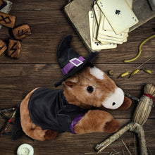 SUPER SOFT PLUSH - LYING BROWN HORSE WITH WITCH DRESS UP