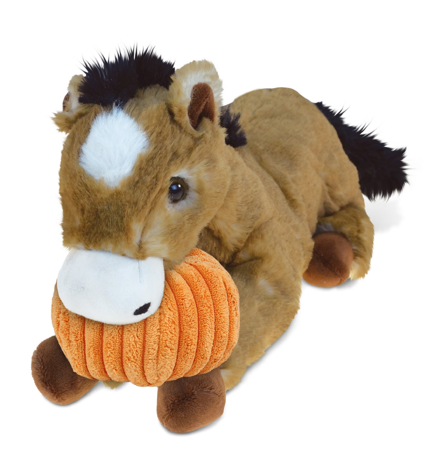 PLUSH PUMPKIN - SUPER SOFT PLUSH - LYING BROWN HORSE