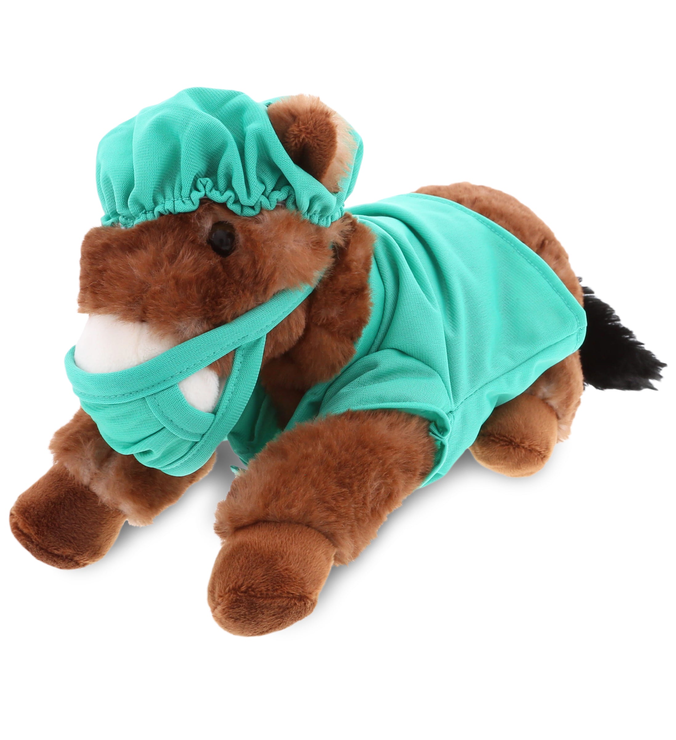 PLUSH DOCTOR - SUPER SOFT PLUSH - LYING BROWN HORSE