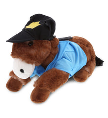 PLUSH POLICE - SUPER SOFT PLUSH - LYING BROWN HORSE